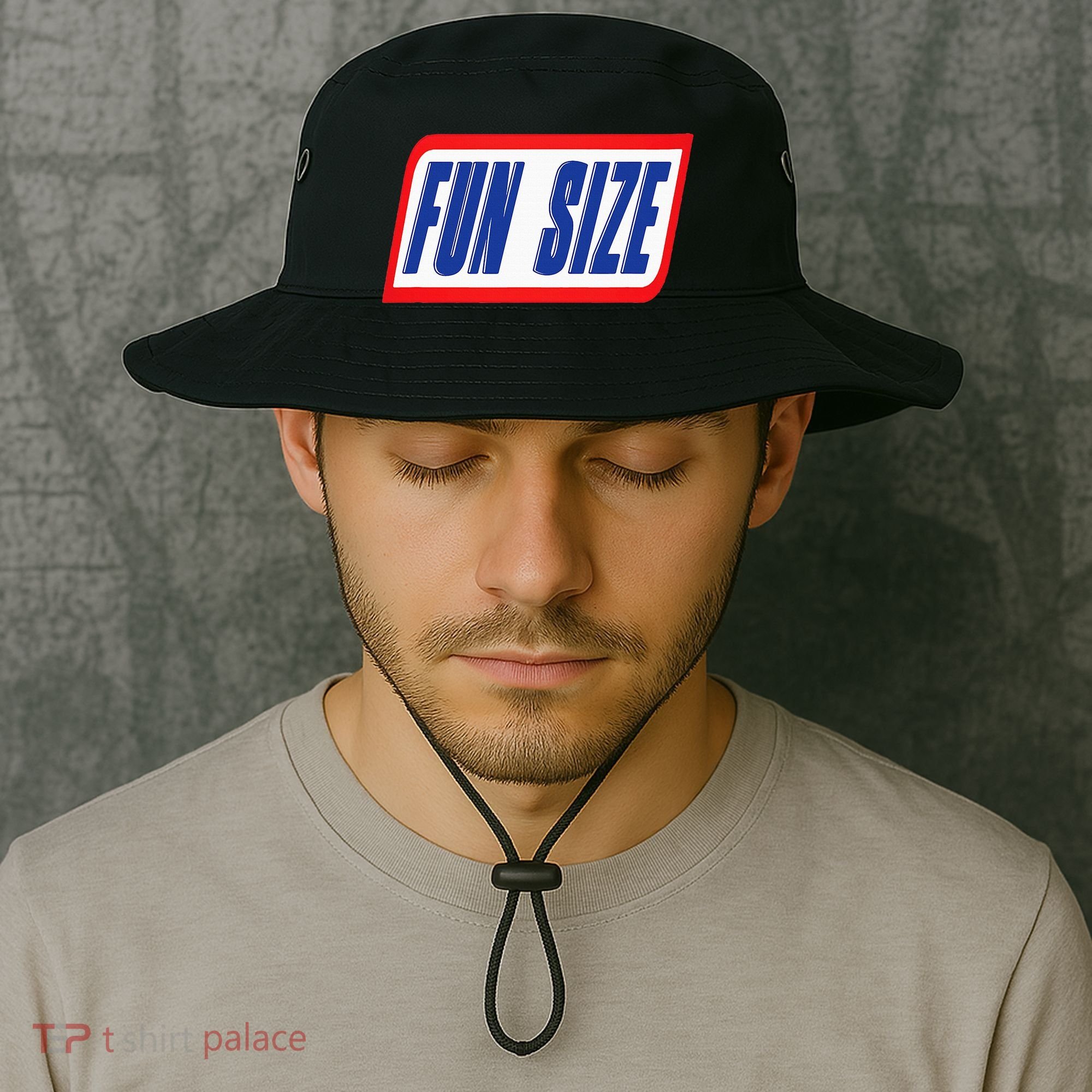 Fun Size Candy Bar Style Label Bucket Hat