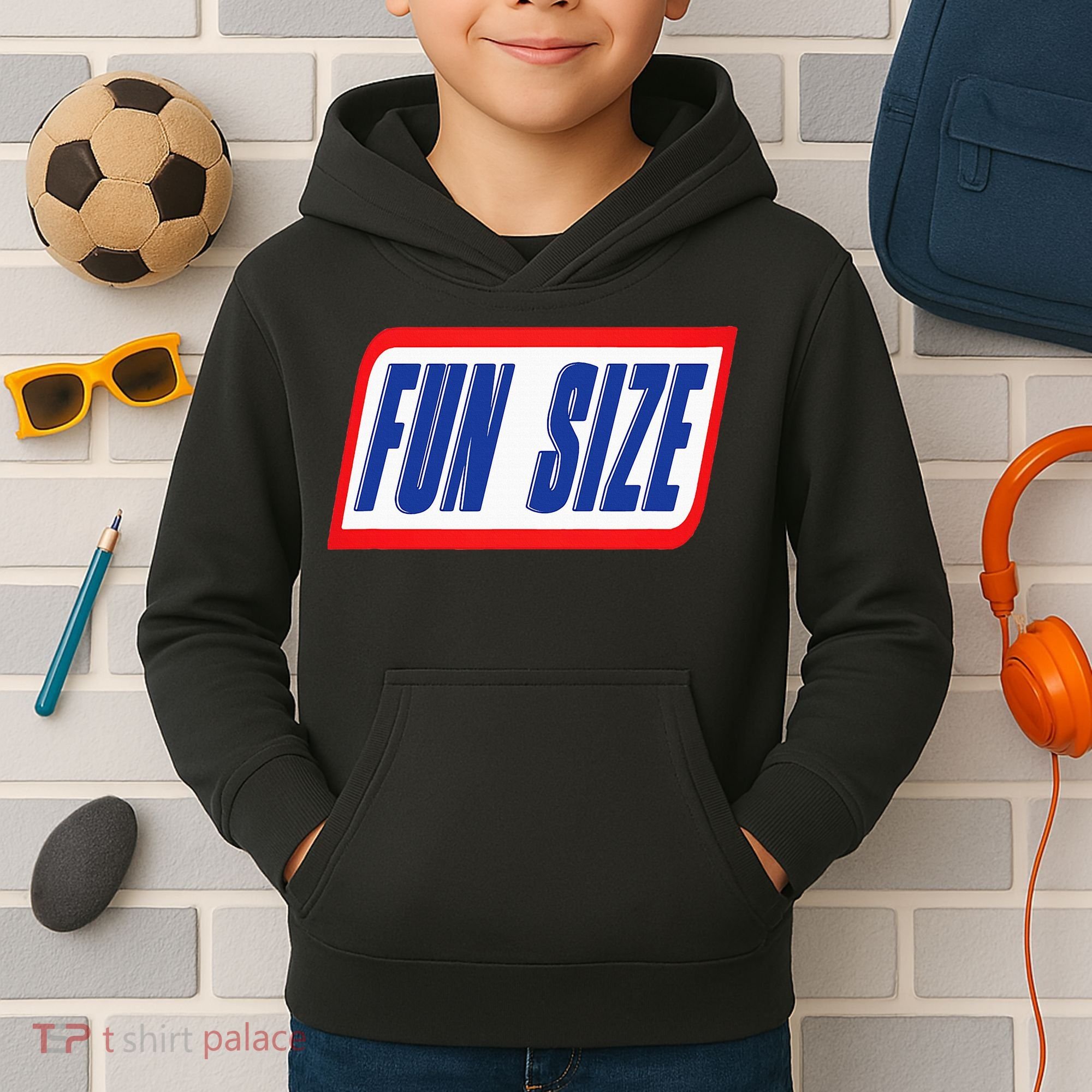 Fun Size Candy Bar Style Label Kids Hoodie