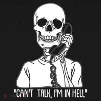 Funny Skeleton Cant Talk Im In Hell Bucket Hat thumb 4