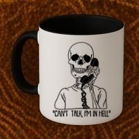Funny Skeleton Cant Talk Im In Hell Coffee Mug thumb 2