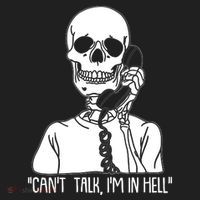 Funny Skeleton Cant Talk Im In Hell Golf Towel thumb 3