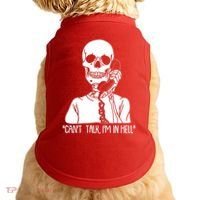 Funny Skeleton Cant Talk Im In Hell Doggie Tank thumb 0