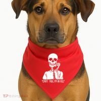 Funny Skeleton Cant Talk Im In Hell USA-Made Doggie Bandana thumb 1
