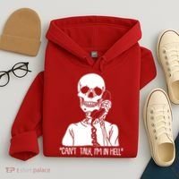 Funny Skeleton Cant Talk Im In Hell Hoodie thumb 4