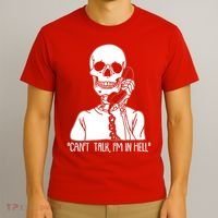 Funny Skeleton Cant Talk Im In Hell T-Shirt thumb 3