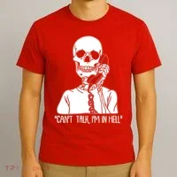 Funny Skeleton Cant Talk Im In Hell T-Shirt thumb 3