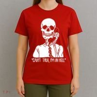 Funny Skeleton Cant Talk Im In Hell T-Shirt thumb 4