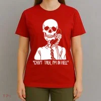 Funny Skeleton Cant Talk Im In Hell T-Shirt thumb 4