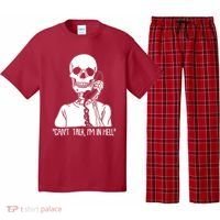 Funny Skeleton Cant Talk Im In Hell Pajama Set thumb 0