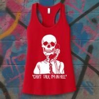 Funny Skeleton Cant Talk Im In Hell Women's Tank Top thumb 3