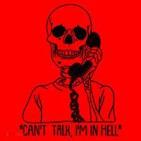 Funny Skeleton Cant Talk Im In Hell Santa Hat thumb 1