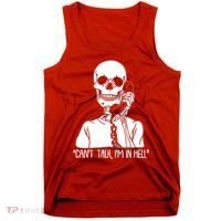 Funny Skeleton Cant Talk Im In Hell Tank Top thumb 0