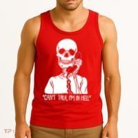 Funny Skeleton Cant Talk Im In Hell Tank Top thumb 3