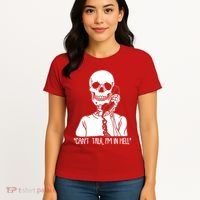 Funny Skeleton Cant Talk Im In Hell Women's T-Shirt thumb 4