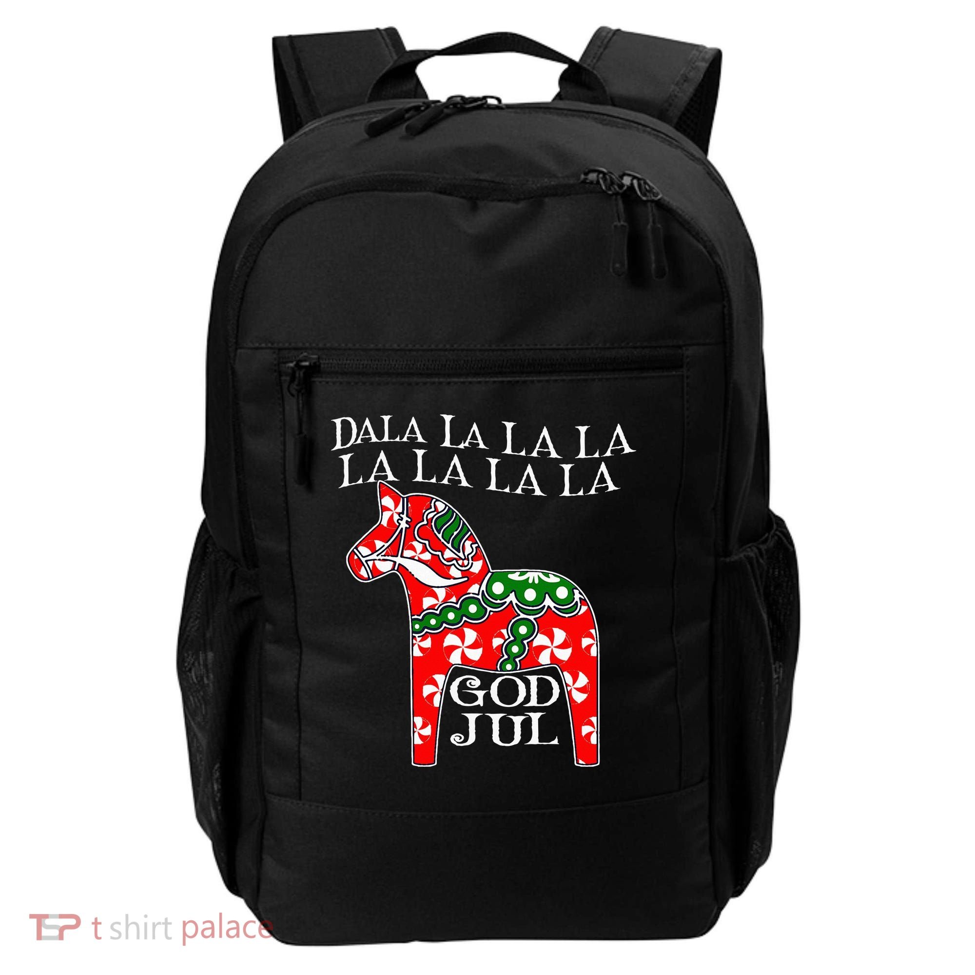 Funny Swedish Christmas God Jul Dala Horse Dalahost Backpack