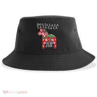 Funny Swedish Christmas God Jul Dala Horse Dalahost Sustainable Bucket Hat thumb 0