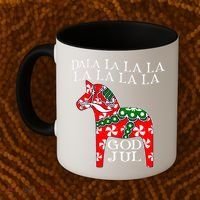 Funny Swedish Christmas God Jul Dala Horse Dalahost Coffee Mug thumb 2
