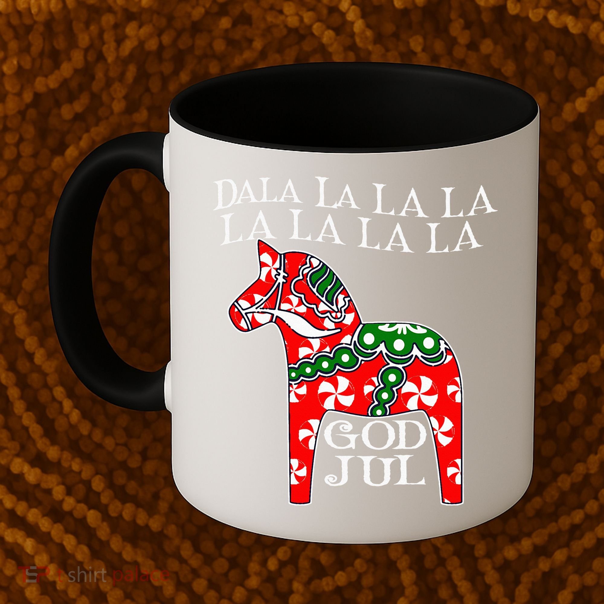 Funny Swedish Christmas God Jul Dala Horse Dalahost Coffee Mug