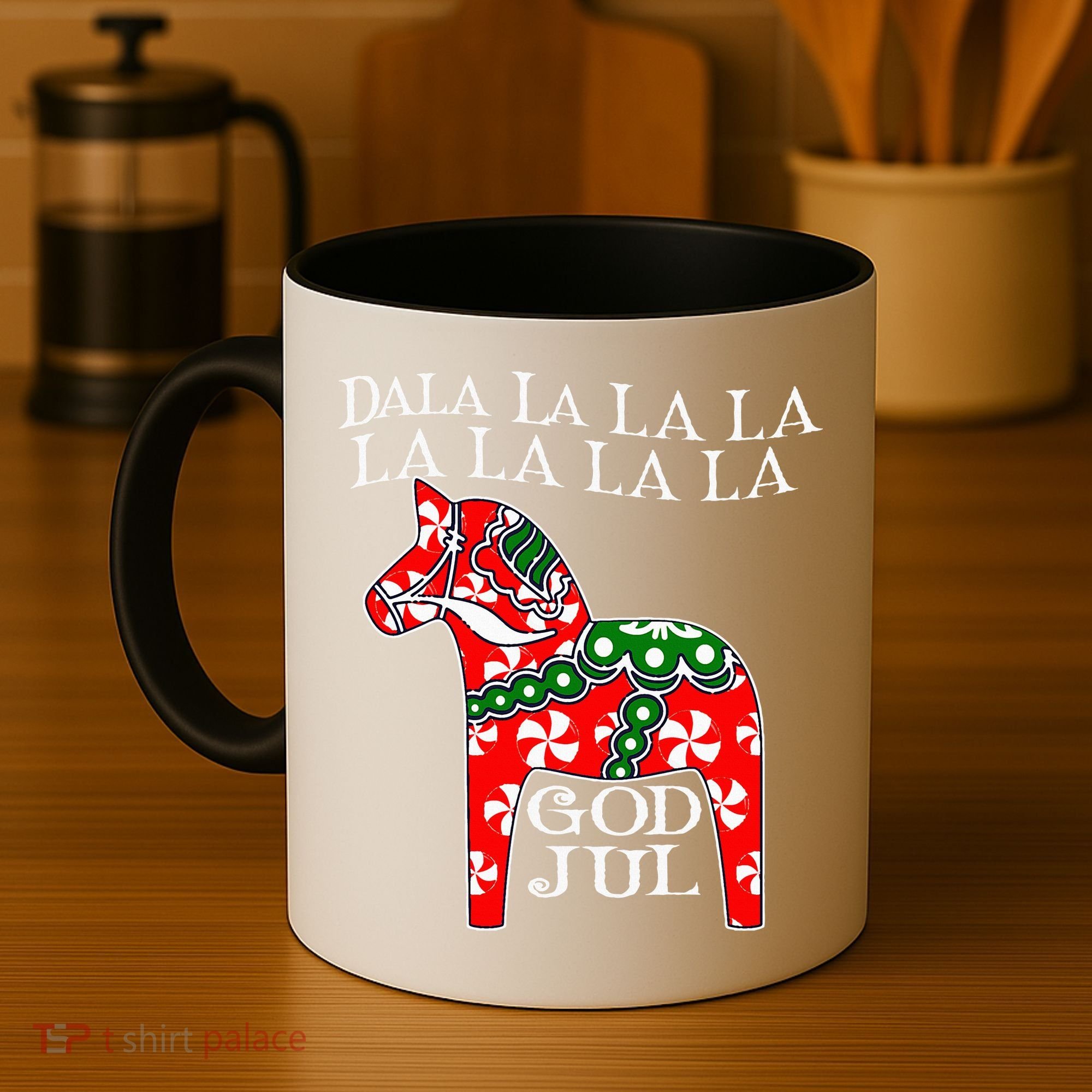 Funny Swedish Christmas God Jul Dala Horse Dalahost Coffee Mug