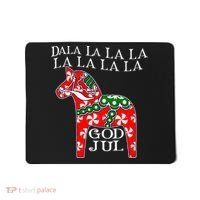 Funny Swedish Christmas God Jul Dala Horse Dalahost Mousepad thumb 0