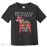 Funny Swedish Christmas God Jul Dala Horse Dalahost Toddler T-Shirt thumb 0