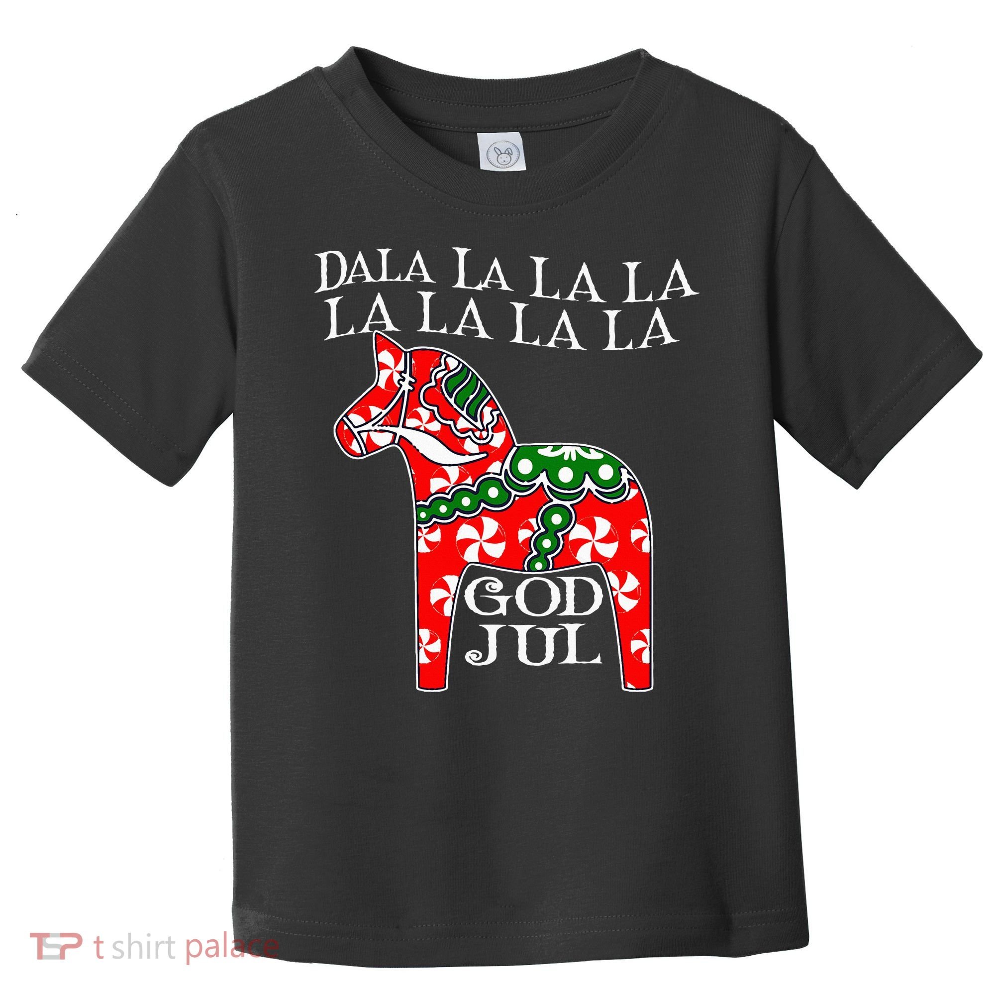 Funny Swedish Christmas God Jul Dala Horse Dalahost Toddler T-Shirt