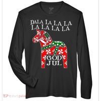 Funny Swedish Christmas God Jul Dala Horse Dalahost Zone Performance Long-Sleeve T-Shirt thumb 0