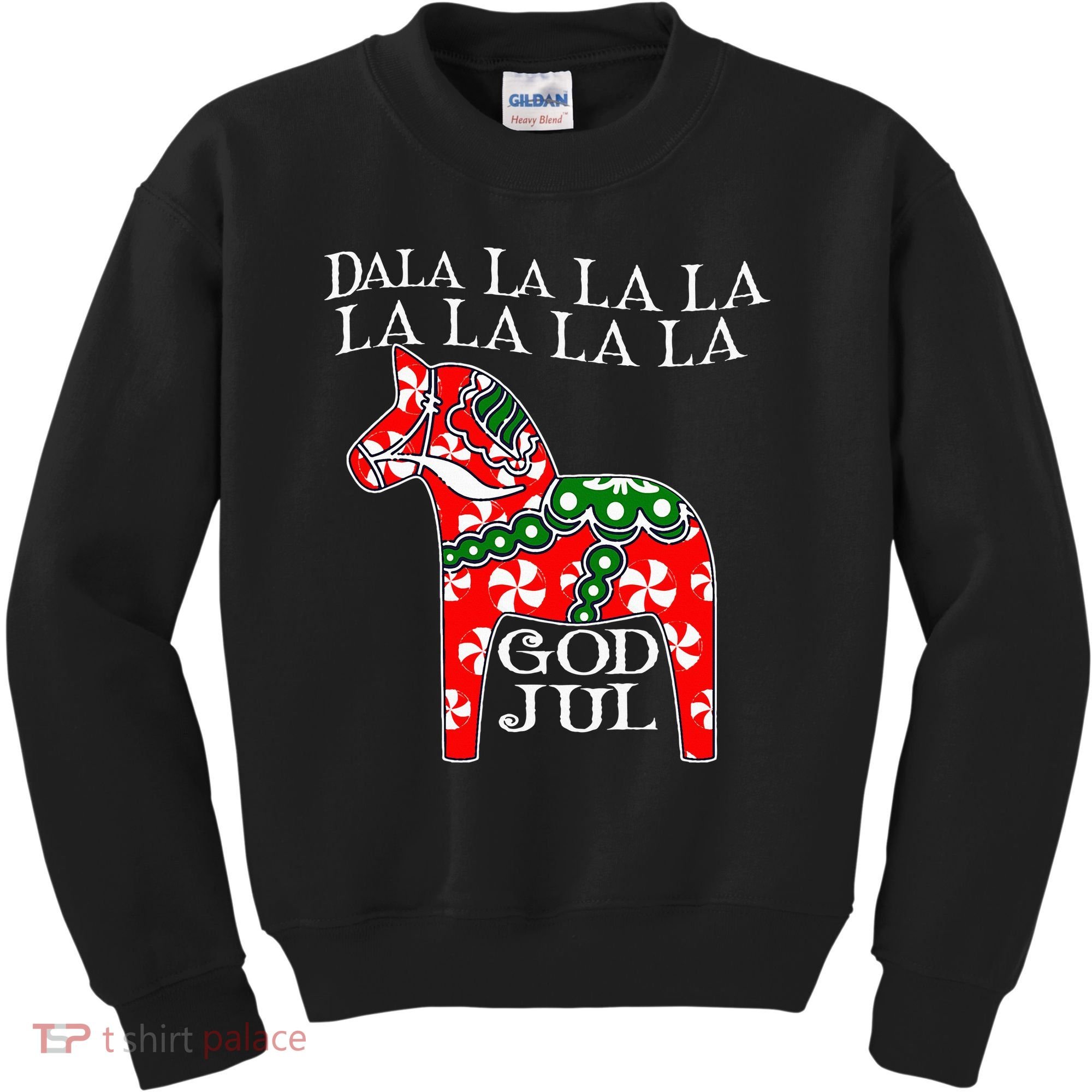 Funny Swedish Christmas God Jul Dala Horse Dalahost Kids Sweatshirt