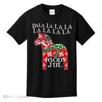 Funny Swedish Christmas God Jul Dala Horse Dalahost Kids T-Shirt thumb 0