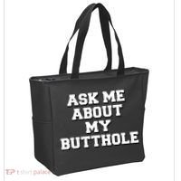 Funny Sarcastic Cute Ask Me About My Butthole Tote Bag thumb 2