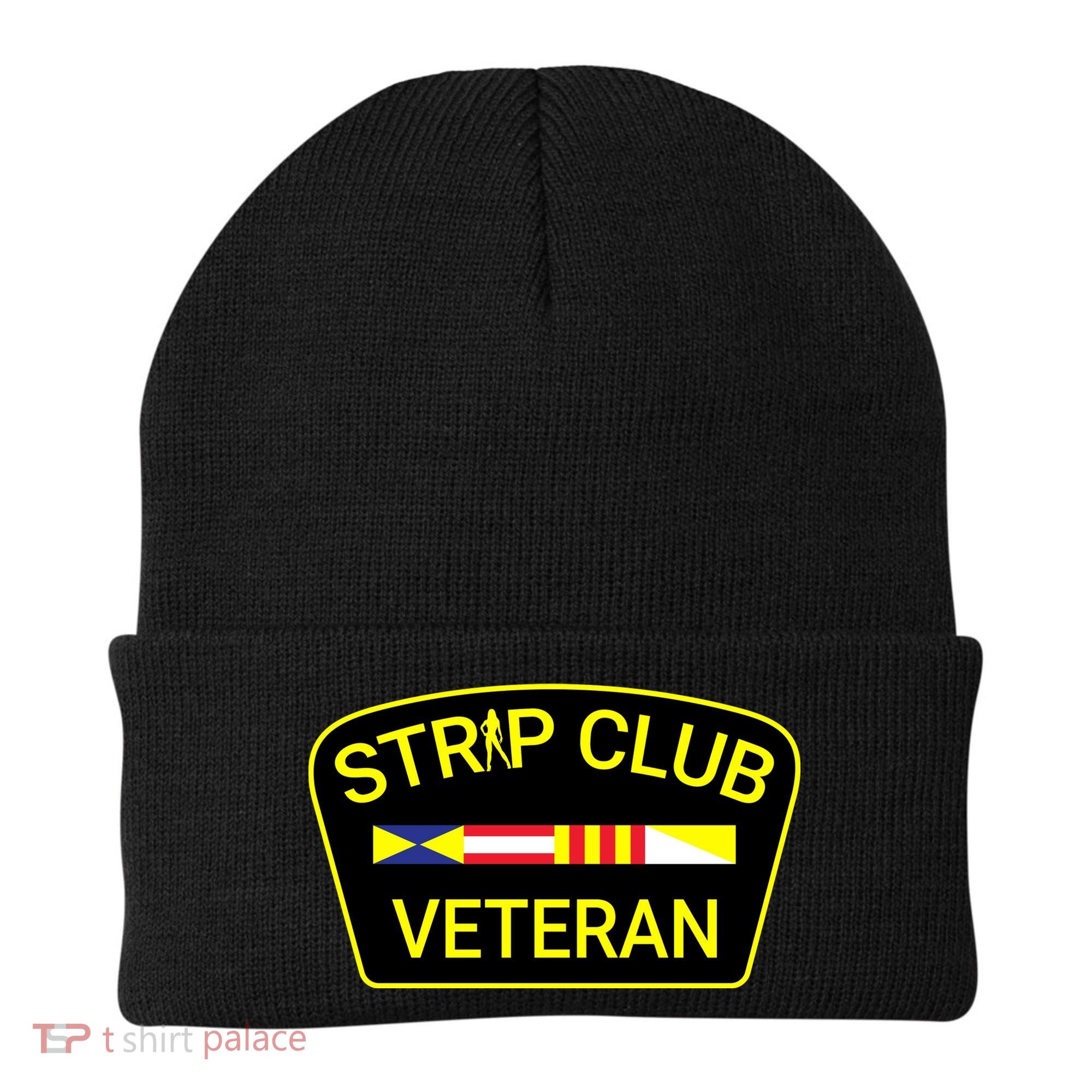 Funny Strip Club Veteran Beanie