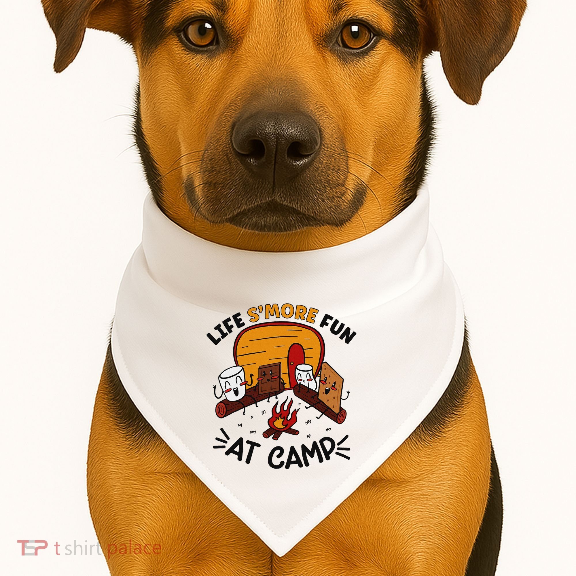 Funny SMores Camping Campfire Marshmallow Life SMore Fun USA-Made Doggie Bandana