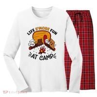 Funny SMores Camping Campfire Marshmallow Life SMore Fun Women's Long Sleeve Flannel Pajama Set  thumb 0