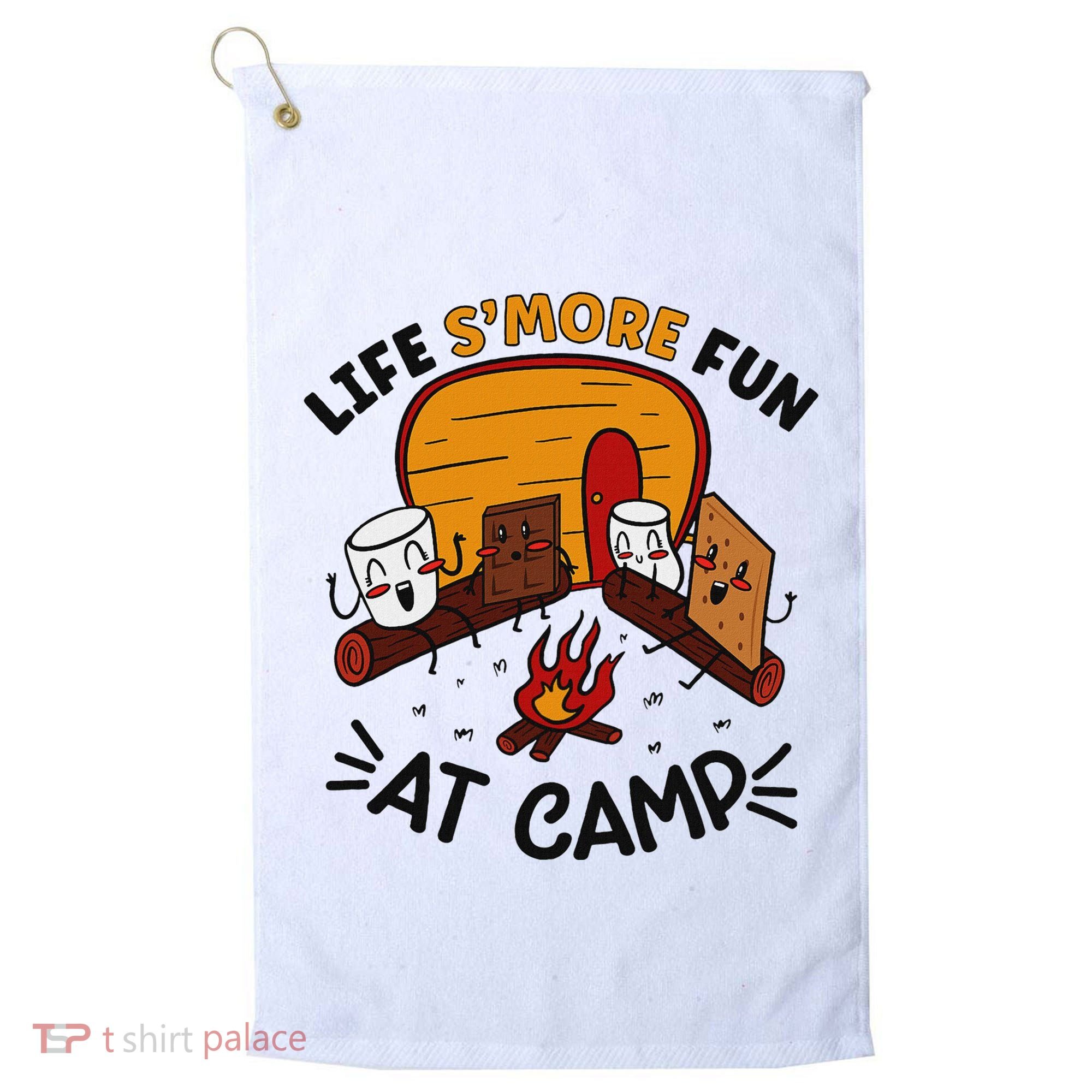 Funny SMores Camping Campfire Marshmallow Life SMore Fun Golf Towel