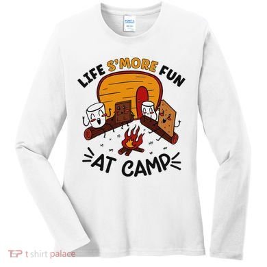 Funny SMores Camping Campfire Marshmallow Life SMore Fun Women's Long Sleeve Shirt
