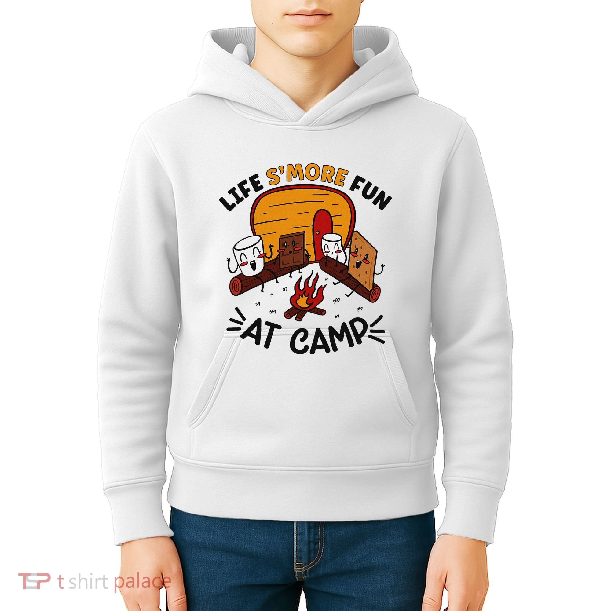 Funny SMores Camping Campfire Marshmallow Life SMore Fun Kids Hoodie