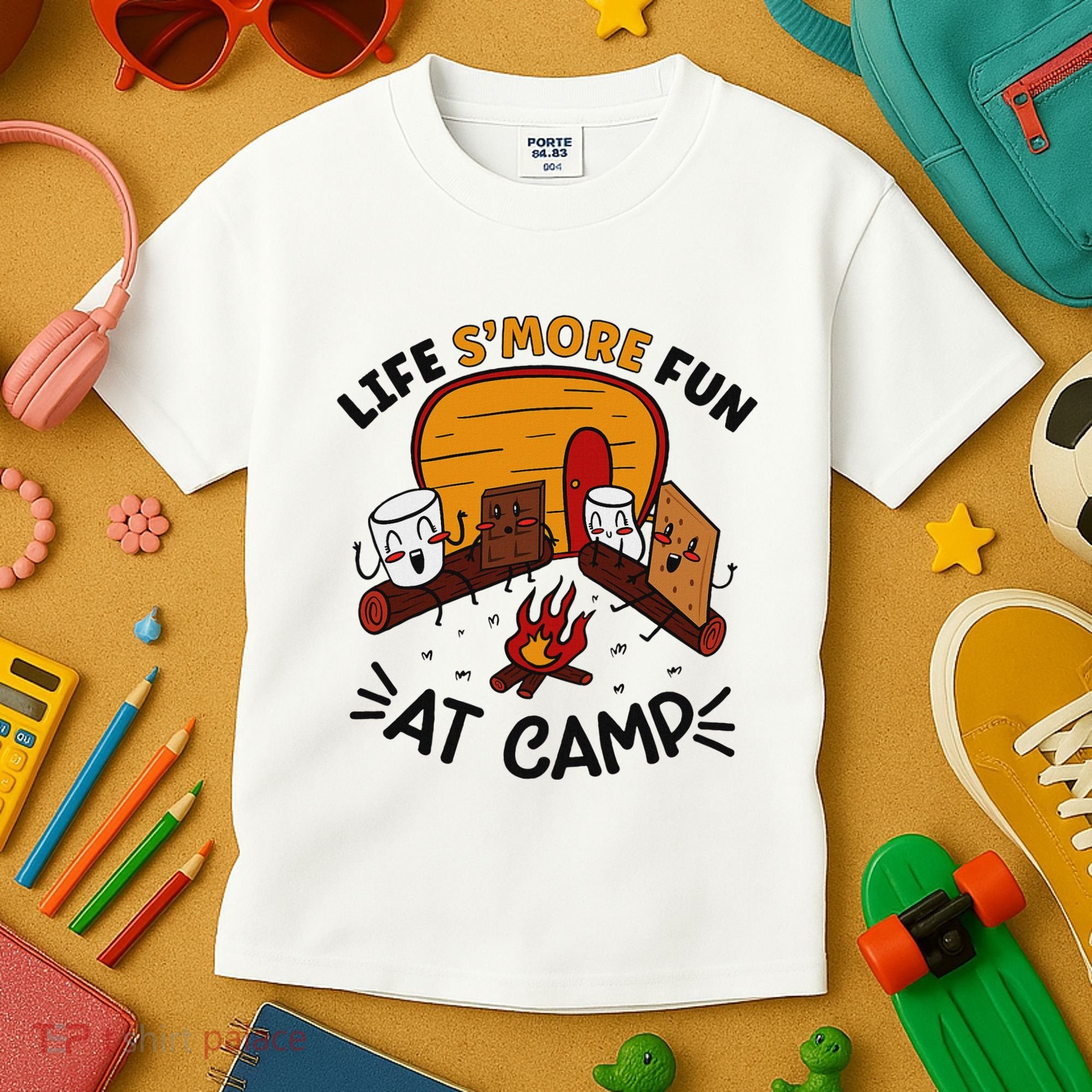 Funny SMores Camping Campfire Marshmallow Life SMore Fun Kids T-Shirt
