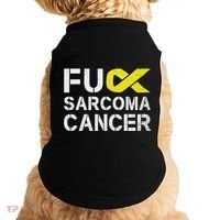 Fuck Sarcoma Cancer Awareness Yellow Ribbon Warrior Fighter Doggie Tank thumb 0
