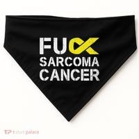 Fuck Sarcoma Cancer Awareness Yellow Ribbon Warrior Fighter USA-Made Doggie Bandana thumb 0