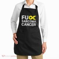 Fuck Sarcoma Cancer Awareness Yellow Ribbon Warrior Fighter Apron thumb 2