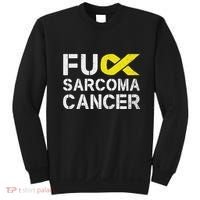 Fuck Sarcoma Cancer Awareness Yellow Ribbon Warrior Fighter Sweatshirt thumb 0