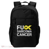 Fuck Sarcoma Cancer Awareness Yellow Ribbon Warrior Fighter Backpack thumb 0