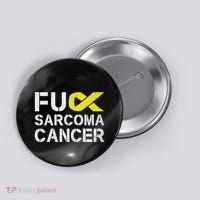 Fuck Sarcoma Cancer Awareness Yellow Ribbon Warrior Fighter Button thumb 0