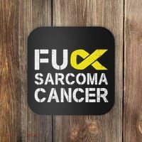 Fuck Sarcoma Cancer Awareness Yellow Ribbon Warrior Fighter Coaster thumb 0