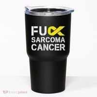 Fuck Sarcoma Cancer Awareness Yellow Ribbon Warrior Fighter Tumbler thumb 0