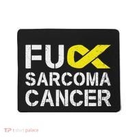Fuck Sarcoma Cancer Awareness Yellow Ribbon Warrior Fighter Mousepad thumb 0
