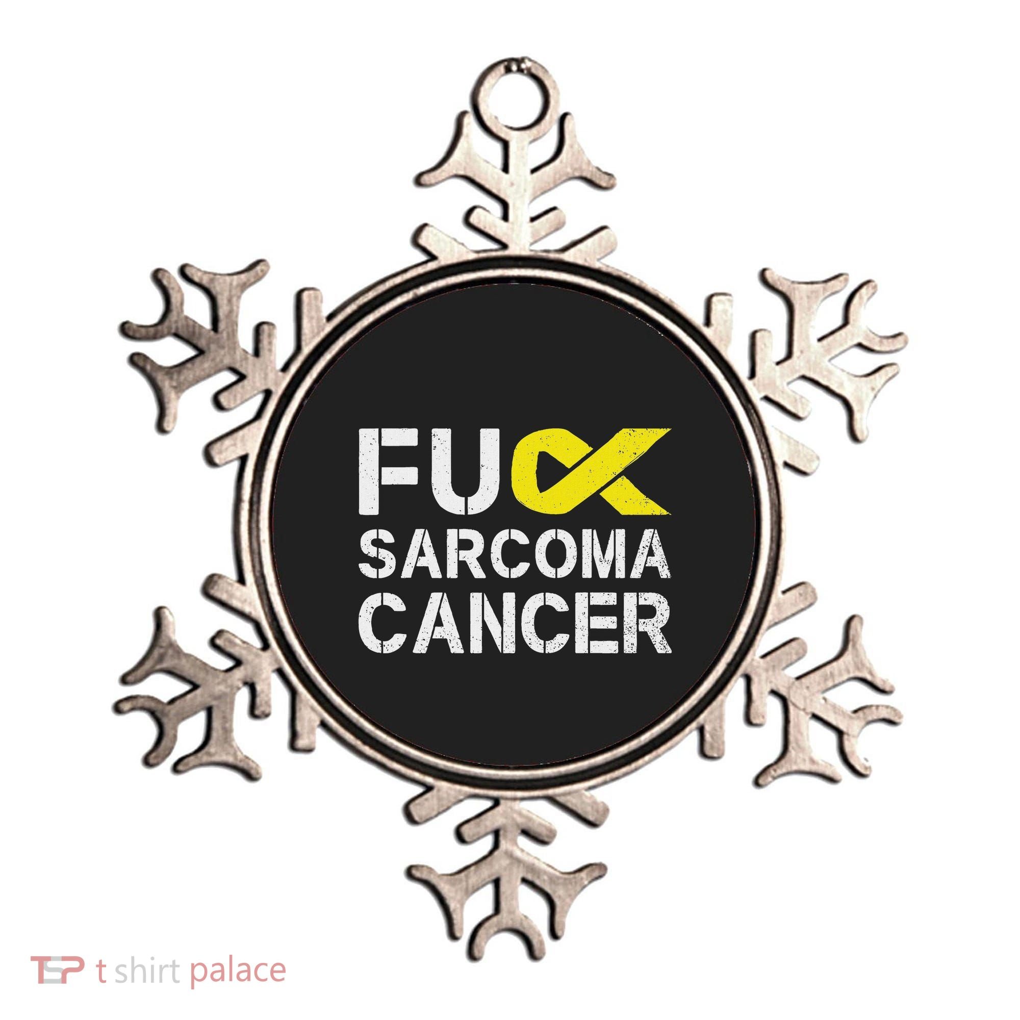 Fuck Sarcoma Cancer Awareness Yellow Ribbon Warrior Fighter Ornament