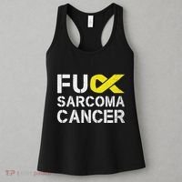 Fuck Sarcoma Cancer Awareness Yellow Ribbon Warrior Fighter Women's Tank Top thumb 3
