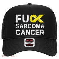 Fuck Sarcoma Cancer Awareness Yellow Ribbon Warrior Fighter Hat thumb 0