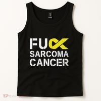 Fuck Sarcoma Cancer Awareness Yellow Ribbon Warrior Fighter Tank Top thumb 2
